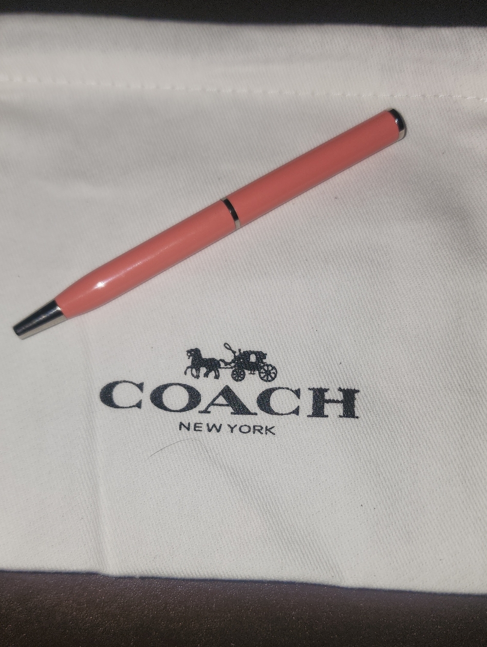 Coach New Ink Pen W/ Dusty Grapefruit Color Solid Write
